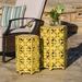 Wayne Outoor Iron Accent Tables Set of 2 Yellow