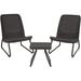 Keter Rio 3-Piece Outdoor Set All-Weather Resin Rattan Patio Lounge Furniture Graphite