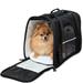 Paws & Pals Pet Carrier Airline Approved Soft-Sided Dogs Cats Kitten Puppy Carrying Bag (Black)(Small)