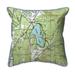 Betsy Drake SN463 12 x 12 in. Forest Lake NH Nautical Map Small Corded Indoor & Outdoor Pillow