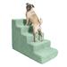 Best Pet Supplies Foam Pet Steps for Small Dogs and Cats Portable Ramp Stairs for Couch Sofa and High Bed Climbing Non-Slip Balanced Indoor Step Support Paw Safe - Pale Teal 5-Step (H: 22.5 )
