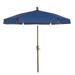 7.5 Hex Home Garden Umbrella 6 Rib Crank Champagne Bronze with Navy Blue Vinyl Coated Weave Canopy