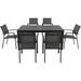 Cambridge Nova 7-Piece Outdoor Patio Dining Set with Aluminum Table and 6 Stackable Chairs Seats 6