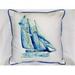 Betsy Drake ZP260 Blue Sailboat Indoor & Outdoor Throw Pillow- 20 x 24 in.