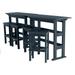 Highwood 6pc Lehigh Outdoor Balcony Set with Two Bar Height & Rectangular Tables and Four Bar Height Stools