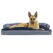 FurHaven Pet Dog Bed | Plush & Decor Comfy Couch Pillow Sofa Pet Bed for Dogs & Cats Diamond Blue Jumbo