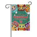 POPCreation Vintage Christmas Poster Design With Owls Polyester Garden Flag Outdoor Flag Home Party Garden Decor 28x40 inches