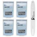 Replacement 14 Single Rivet Bar and 14 Semi Chisel Chain Combo for Husqvarna EL16 Chainsaw (14 Length 3/8 Pitch 0.050 Gauge 52 Drive Links 7 Sprocket Nose Tooth) 1 Bar 4 Chains
