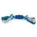 Rope N Rubber Hard Bones Dog Toy 10 Long Durable Tough Tugging Chew Dogs Toys(Blue)