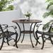 Clayton Outdoor Round Cast Aluminum Dining Table Shiny Copper
