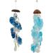 2 Coconut Top White and Color Capiz Wind Chime 24 Outdoor (Set of 2)