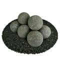 Charcoal Gray Speckled Ceramic Fire Balls | 5 Set of 8