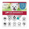 K9 Advantix II Monthly Flea & Tick Prevention for Medium Dogs 11-20 lbs 6-Monthly Treatment