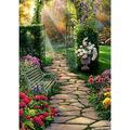 Toland Home Garden Morning Walk Garden Flower Flag Double Sided 28x40 Inch