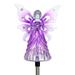 Exhart Acrylic Angel with 12 LED Lights Metal Solar Powered Garden Stake Purple 4 by 34 inches Plastic