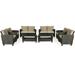 Gymax 8PCS Cushioned Rattan Conversation Set w/ Coffee Table Patio Outdoor