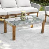 Southern Enterprises Caltaro Outdoor Glass-Top Cocktail Table