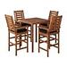 Atlin Designs 5-Piece Contemporary Wood Bar Height Bistro Set in Natural