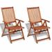 vidaXL Patio Folding Chairs Camping Garden Lawn Chair Solid Wood Acacia Brown