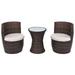 vidaXL Patio Bistro Set 3 Piece Patio Round Table Set Conversation Set Rattan