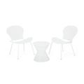 Tristian Modern Outdoor 2 Seater Iron Chat Set with Side Table Matte White