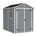 Keter 213413 Manor DD 6 X 8 Foot All Weather Outdoor Storage Shed Grey