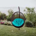 Modway Encase Swing Outdoor Patio Lounge Chair in Turquoise