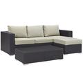 Modern Contemporary Urban Design Outdoor Patio Balcony Three PCS Sofa Set Beige Rattan