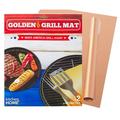 Kitchen + Home Set of 2 Nonstick Heavy Duty Reusable BPA and PFOA Free BBQ Grill & Baking Golden Grill Mat (KH-132G)