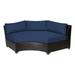 Bowery Hill Resin Wicker/Fabric Curved Armless Patio Sofa in Navy (Set of 2)