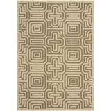 SAFAVIEH Courtyard Holly Geometric Indoor/Outdoor Area Rug 5 3 x 7 7 Natural/Brown