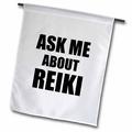 3dRose Ask me about Reiki - advertise your Reiki healing work - job advert self-promotion advertising - Garden Flag 18 by 27-inch