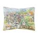 Carolines Treasures APH3567PW1216 Patio Bouquet and Cat Fabric Decorative Pillow 12H x16W multicolor