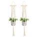 EEEkit 2pcs Macrame Plant Hangers Indoor Outdoor Hanging Planter Baskets Decorative Flower Pot Holders for Boho Home Decor Cotton Rope 37