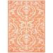 SAFAVIEH Courtyard Dara Damask Indoor/Outdoor Area Rug 8 x 11 Terracotta/Natural