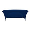 Your Chair Covers - Stretch Spandex 6 Ft Open Back Rectangular Table Cover Navy Blue for Wedding Party Birthday Patio etc.