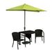 Blue Star Group Terrace Mates Adena All-Weather Wicker Java Color Table Set w/ 7.5 -Wide OFF-THE-WALL BRELLA - Yellow Olefin Canopy