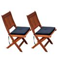 CorLiving Cinnamon Brown Hardwood Outdoor Folding Chairs Set of 2