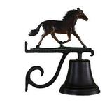 Montague Metal Products CB-1-75-SB Cast Bell With Satin Black Cow Ornament