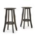 GDF Studio Pinnate Indoor/Outdoor Rustic Acacia Wood 30 Inch Backless Barstools Set of 2 Dark Gray