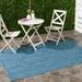 SAFAVIEH Courtyard Mitre Geometric Overdyed Indoor/Outdoor Area Rug 6 7 x 9 6 Navy