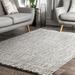 nuLOOM Courtney Braided Indoor/Outdoor Area Rug 7 6 x 9 6 Salt and Pepper