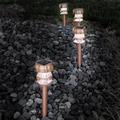Solar Powered Lights (Set of 4)- LED Outdoor Stake Spotlight Fixture for Gardens Pathways and Patios by Pure Garden-Copper