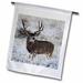 3dRose Mule Deer Buck in late Autumn Snow - Garden Flag 12 by 18-inch