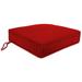 Jordan Manufacturing Sunbrella 22.5 x 22.5 Canvas Logo Red Solid Square Outdoor Deep Seat Cushion with Ties and Welt