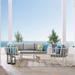 Modway Riverside 5 Piece Outdoor Patio Aluminum Set in White Gray