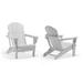 Braxton Outdoor Folding Plastic Adirondack Chair (Set of 2) White