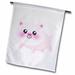 3dRose Cute happy pig cartoon - pink kawaii farm animal - nursery kids child - porker pork bacon ham - Garden Flag 12 by 18-inch