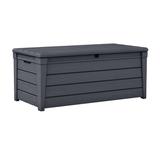 Keter Brightwood Outdoor All-Weather 120 Gallon Plastic and Resin Deck Box Anthracite Gray