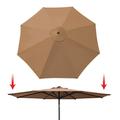 Sunrise 11.5ft 8 Ribs Outdoor Patio Umbrella Cover Canopy Replacement Cover Top Tan (Cover Only Umbrella Frame not Included)